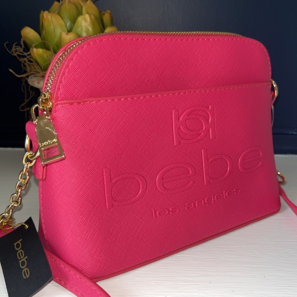 NEW BEBE “Polly” Dome-Shaped Crossbody BARBIE BRIGHT RASPBERRY PINK